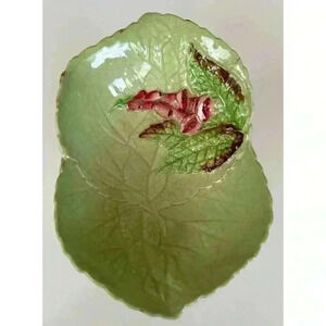Vintage/Antique Carletonware Cabbage Leaf Raised Bowl  in Apple Blossom Pattern
